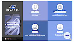 Ecran d'accueil automate de prêt RFID Ruby